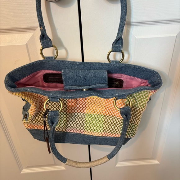 Vintage Tommy Hilfiger Multicolor Rainbow Fishnet Tote Shoulder Bag Purse PRIDE - Picture 5 of 11